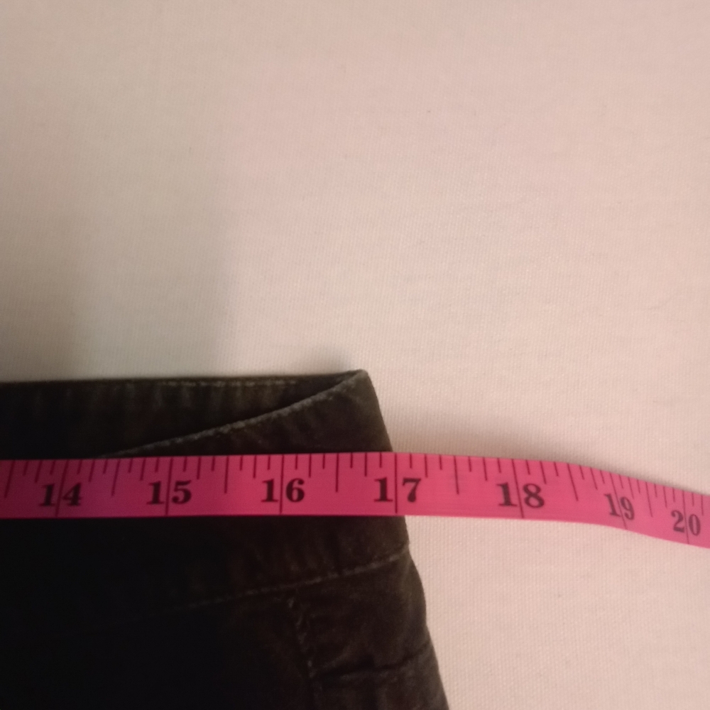 Talbots Velvet Deep Green Festive Midrise Bootcut Holiday Christmas Boho Jean 10 - Picture 9 of 11